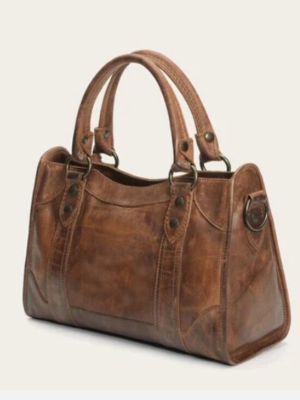 Brown Leather Satchel Handbag - Classic Women's Tote